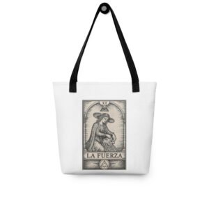 Bolsa de tela “La Fuerza” – Tarot, diseño espiritual, resistente y con asas largas
