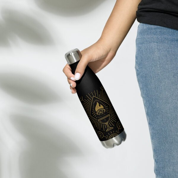 Botella de agua de acero inoxidable “Mapa Esotérico” – termo espiritual 500 ml, doble pared y tapa antifuga